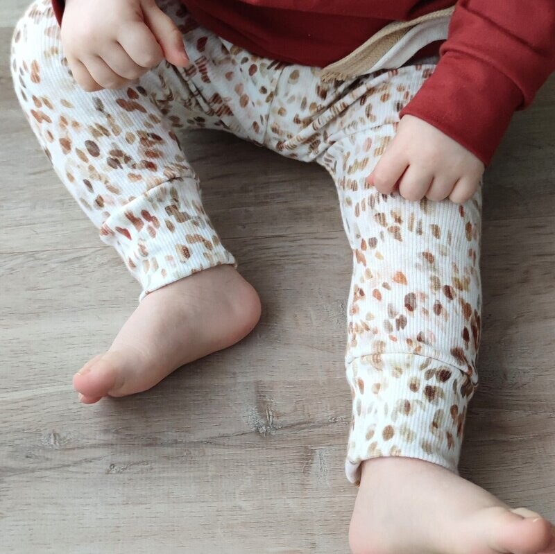 Leggings - Rib Jersey Brown Dots