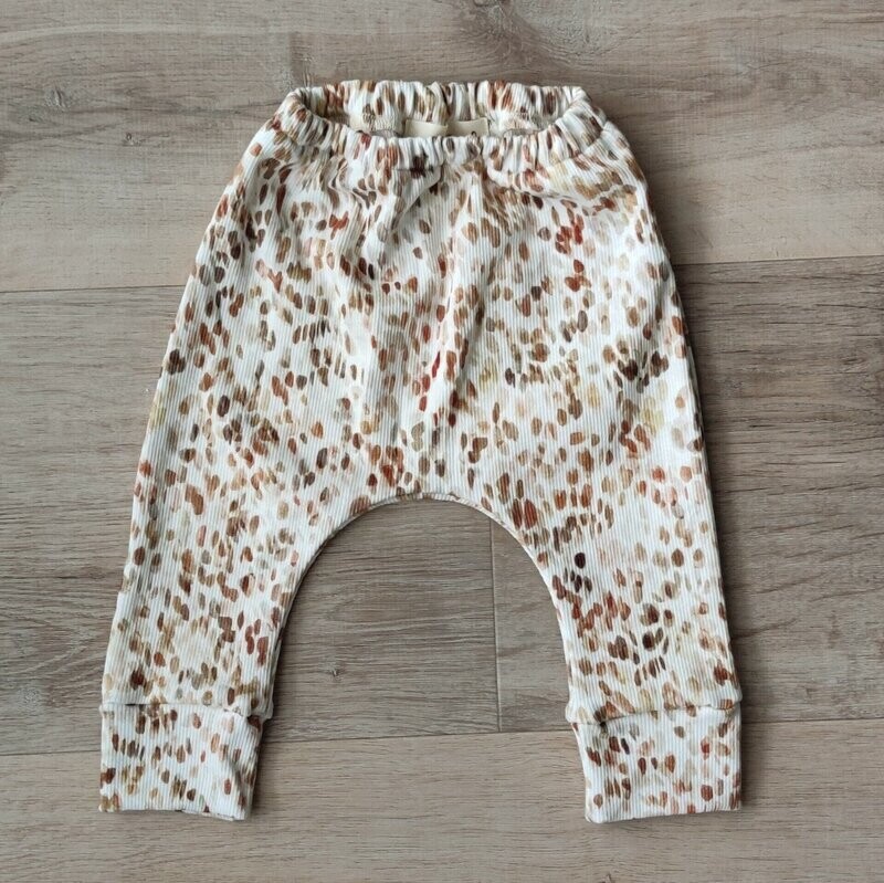 Pants - Rib Jersey Brown Dots