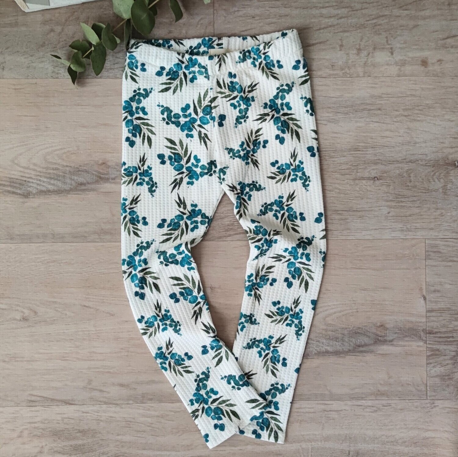 (Sofortkauf) Leggings - Blue Leaves - Gr. 98/104