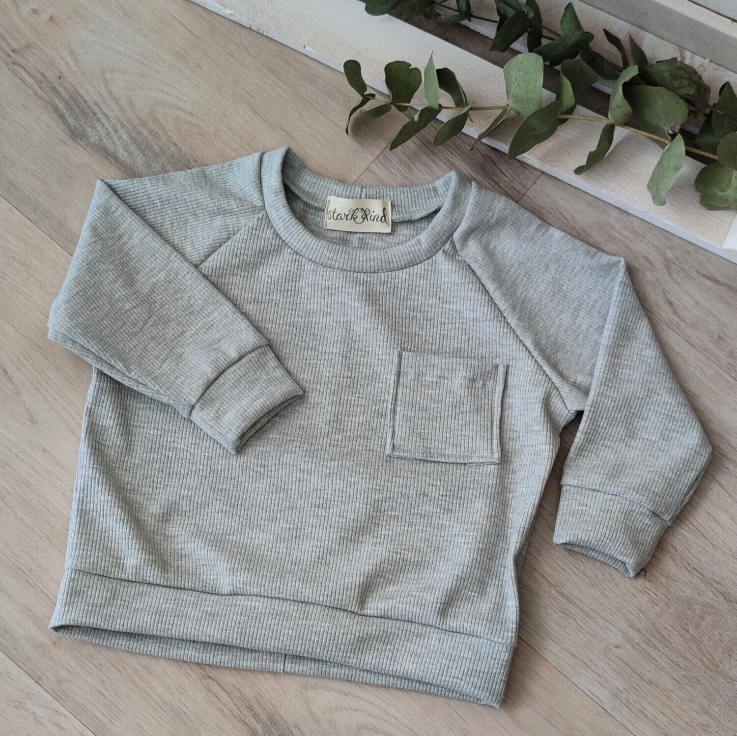 Rib Jersey Raglan - Grau meliert