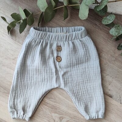 Musselin Hose - Hellgrau
