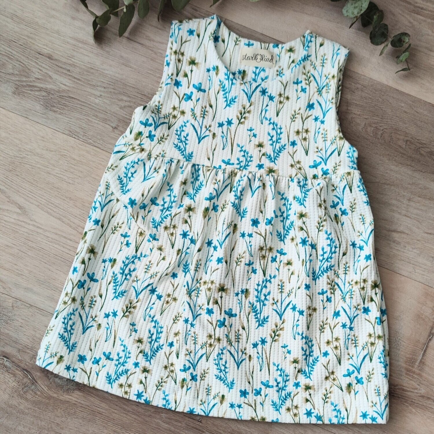 Kleid - Waffeljersey Blaue Landblüte