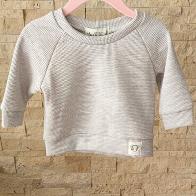 Waffelstrick Raglan - Beige meliert Waffelstrick Raglan - Beige meliert