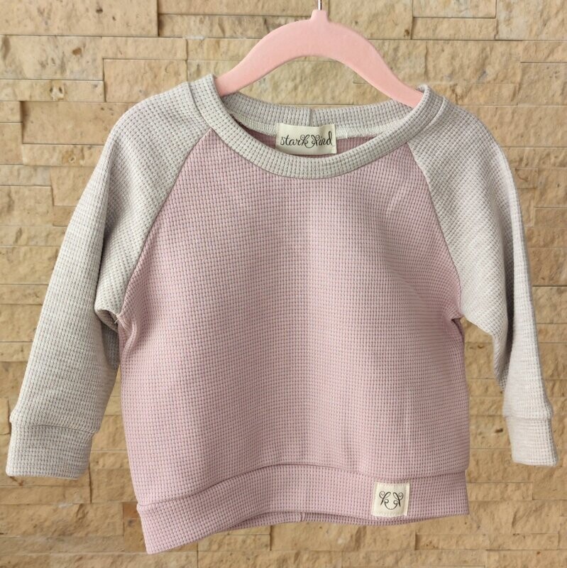 (Sofortkauf) Waffel Raglan - Rosa Beige - Gr. 62/68