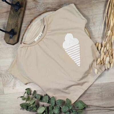 T-Shirt - Beige mit Eis