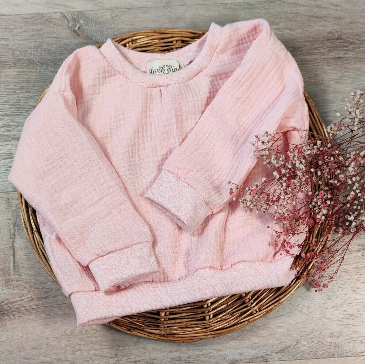 (Sofortkauf) Musselin Longsleeve - Lachsrosa - Gr. 74/80