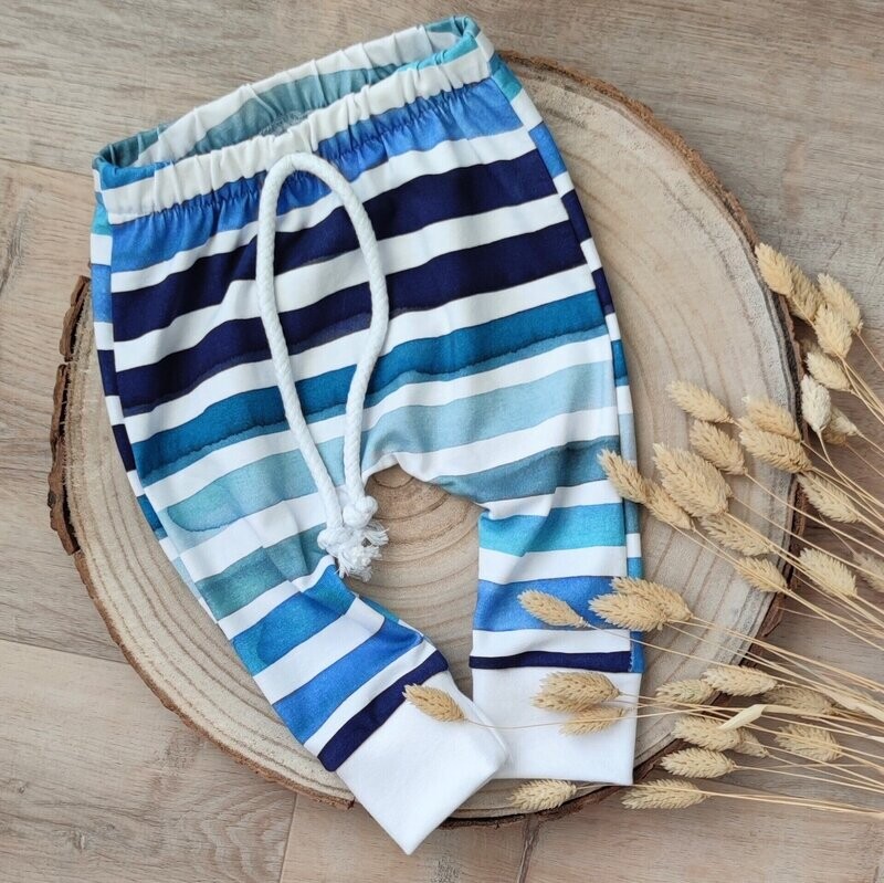 Pants gestreift - Aquamarin