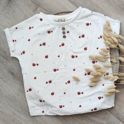 T-Shirt mit Knopfleiste - kleiner Apfel T-Shirt mit Knopfleiste - kleiner Apfel