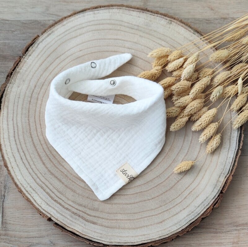 Halstuch mit Druckknöpfen - Musselin - Off-White - ca. 1 bis 3 Jahre