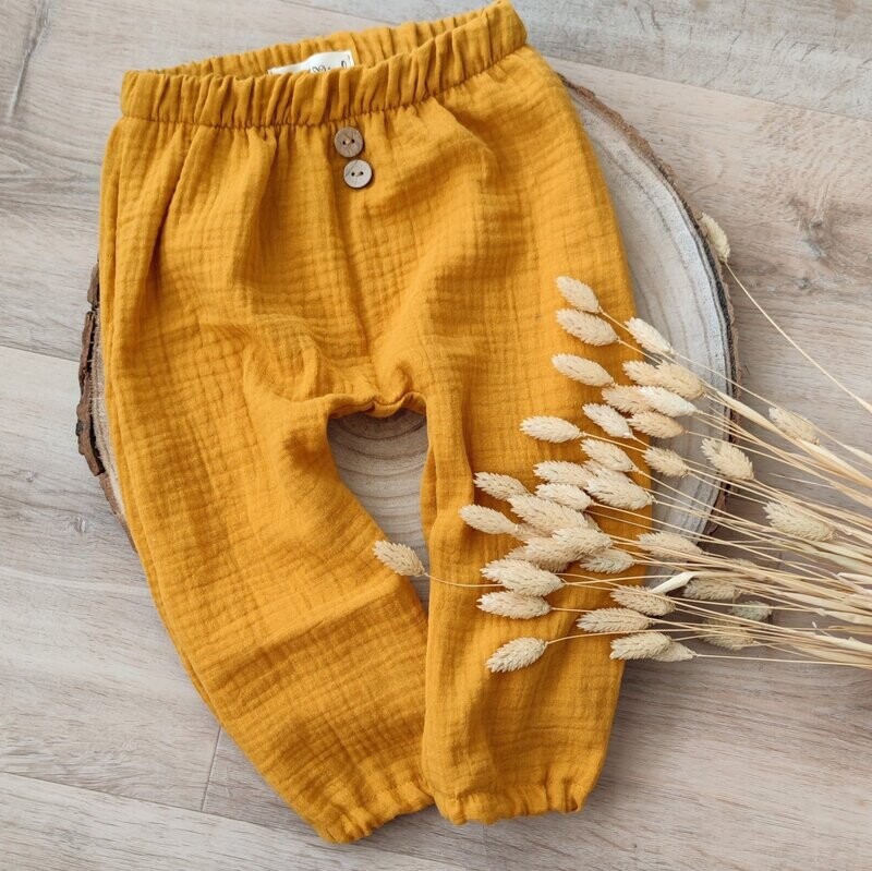 Musselin Hose - Senfgelb
