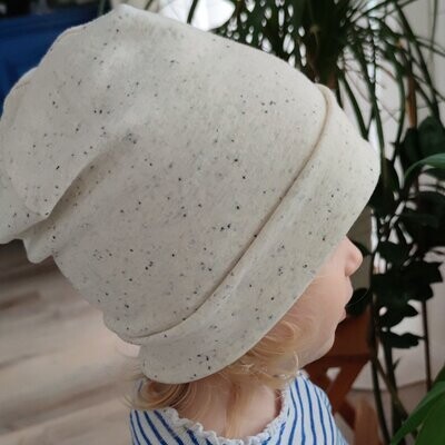 Jersey Mütze - Konfetti Beige ohne Patch - Kopfumfang 48-50 cm Jersey Mütze - Konfetti Beige ohne Patch - Kopfumfang 48-50 cm