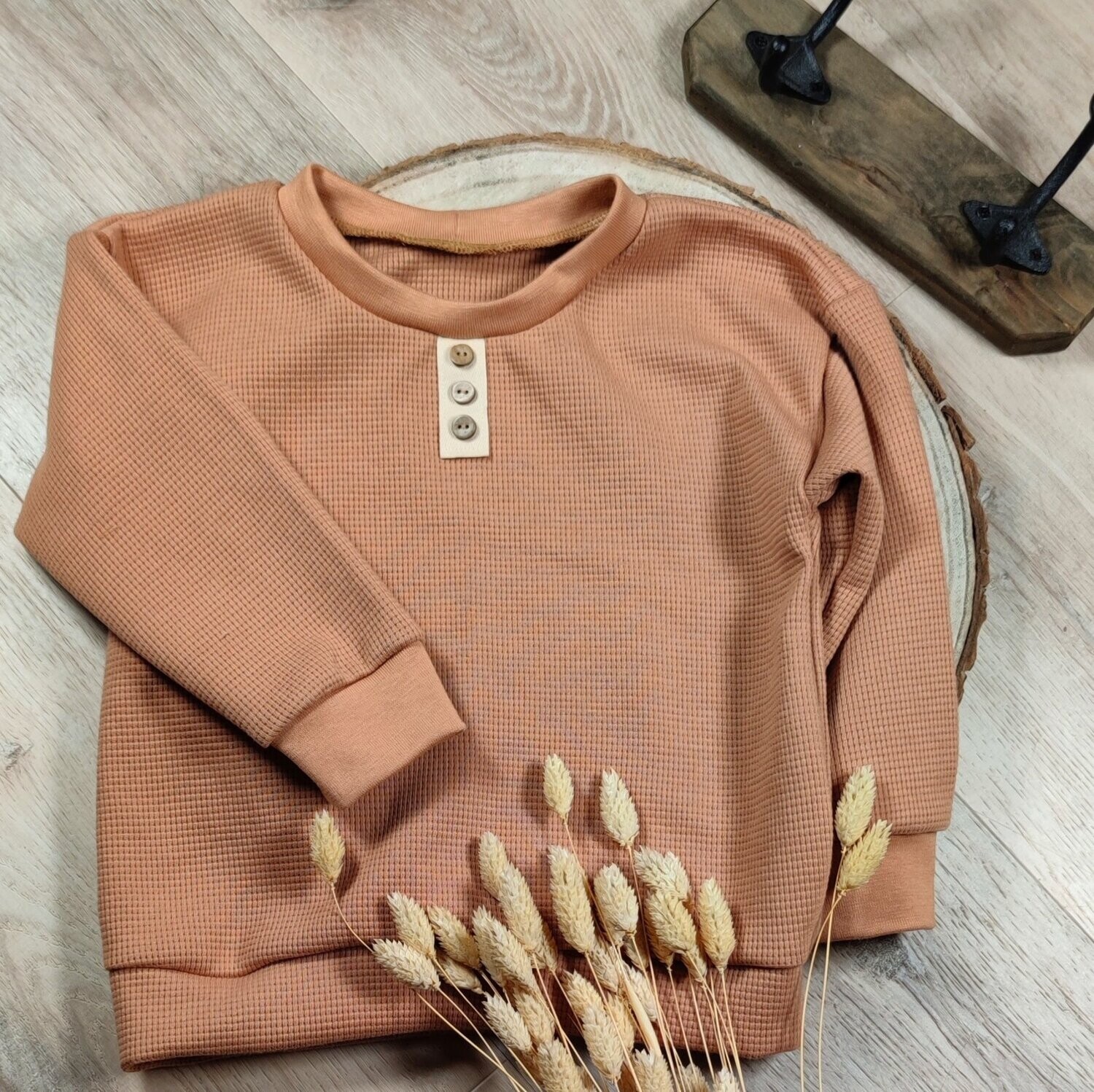 Waffel Pullover - Lehmbraun 