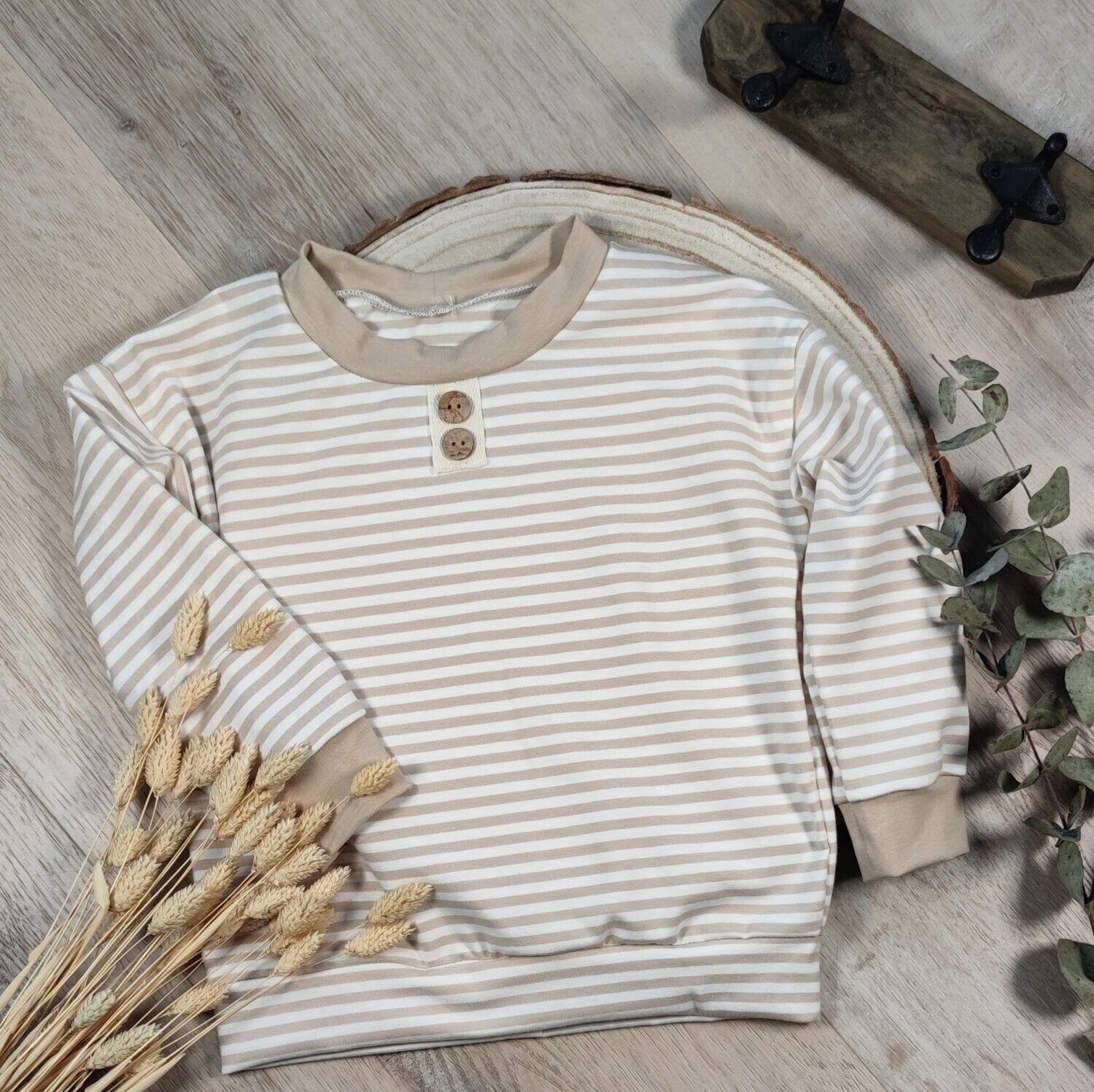 (Sofortkauf) Longsleeve gestreift - beige - Gr. 86/92