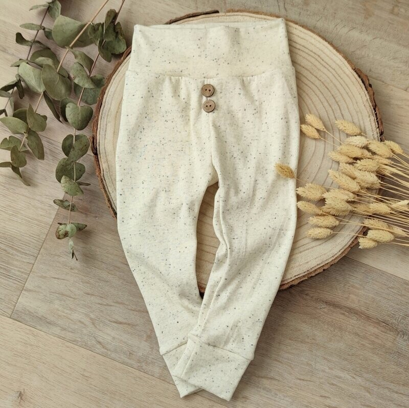 (Sofortkauf) Leggings mit Bündchen - Konfetti Beige - Gr. 74/80