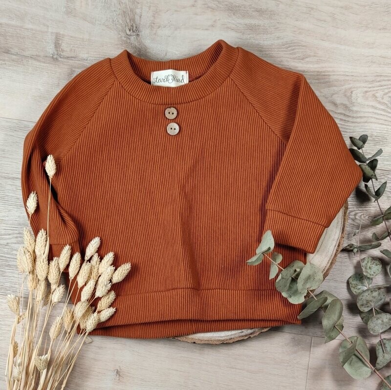 (Sofortkauf) Raglan Pullover - Rib Pullover Cognac  - Gr. 62/68