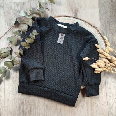 Waffestrick Pullover - Anthrazit Waffestrick Pullover - Anthrazit