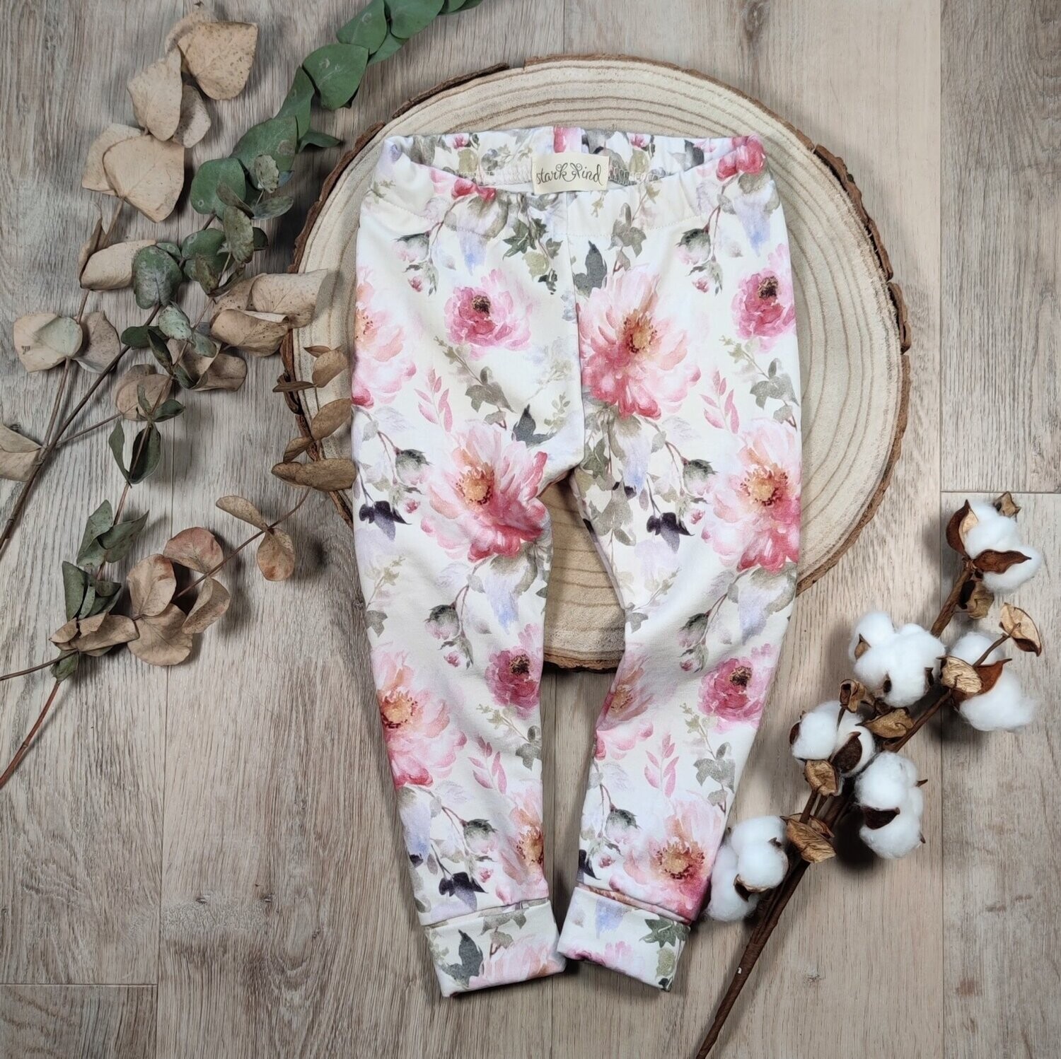 Leggings - French Terry Aquarell Rose