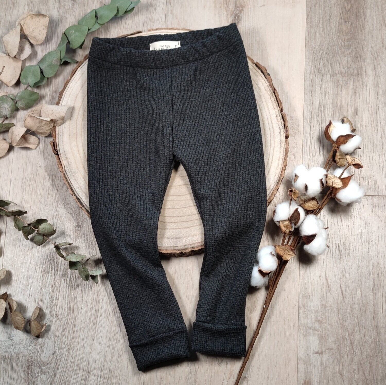 Leggings Waffelstrick - Anthrazit