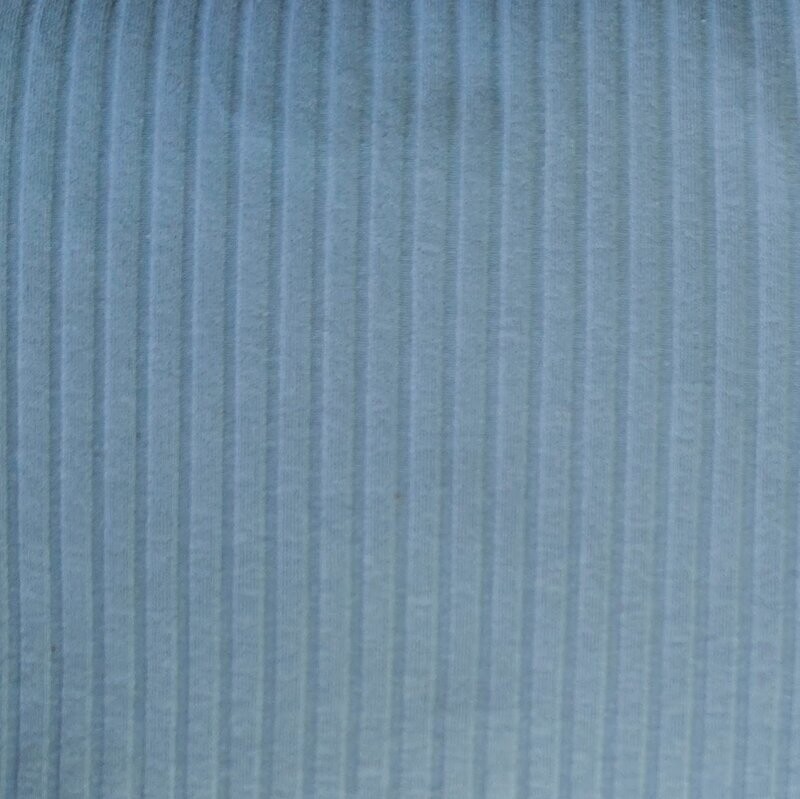 Breit-Rib Mütze - Blau Grau ohne Patch - Kopfumfang 38-40 cm