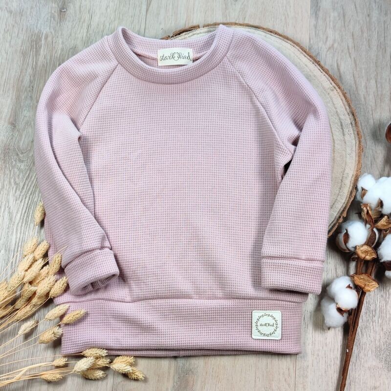 Waffelstrick Raglan - Rosa 