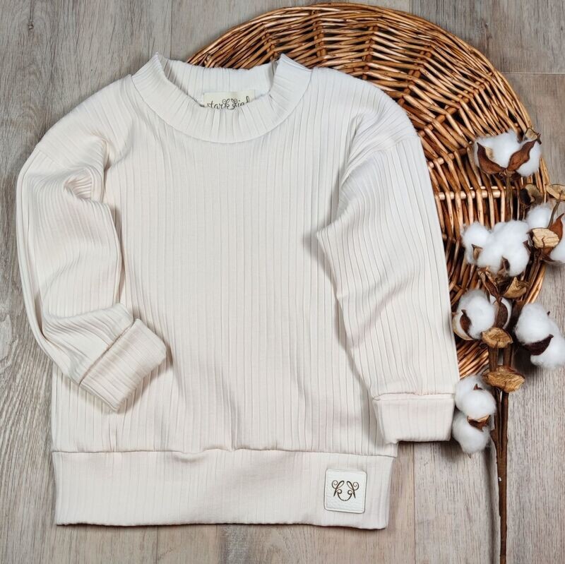 Breit-Rib Pullover - Ecru