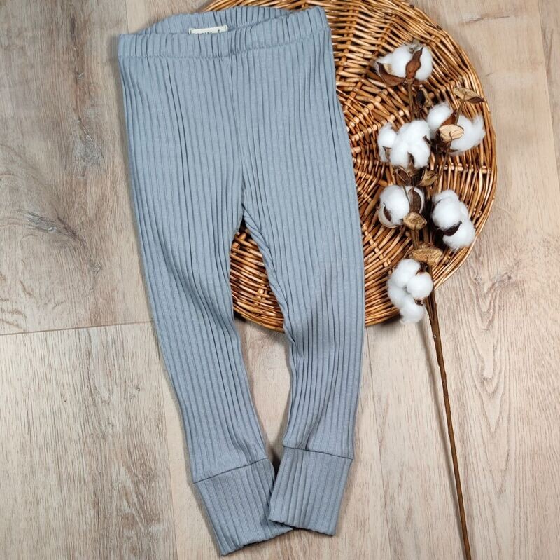 Breit-Rib Leggings - Blau Grau