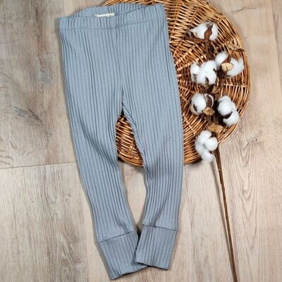 Breit-Rib Leggings - Blau Grau