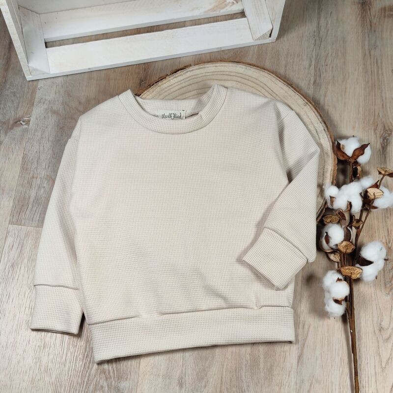 Waffelstrick Pullover - Natur