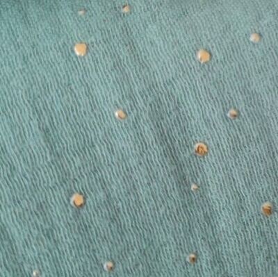 Halstuch mit Druckknöpfen - Musselin - Dusty Green mit Goldpunkten - ca. 1 bis 3 Jahren