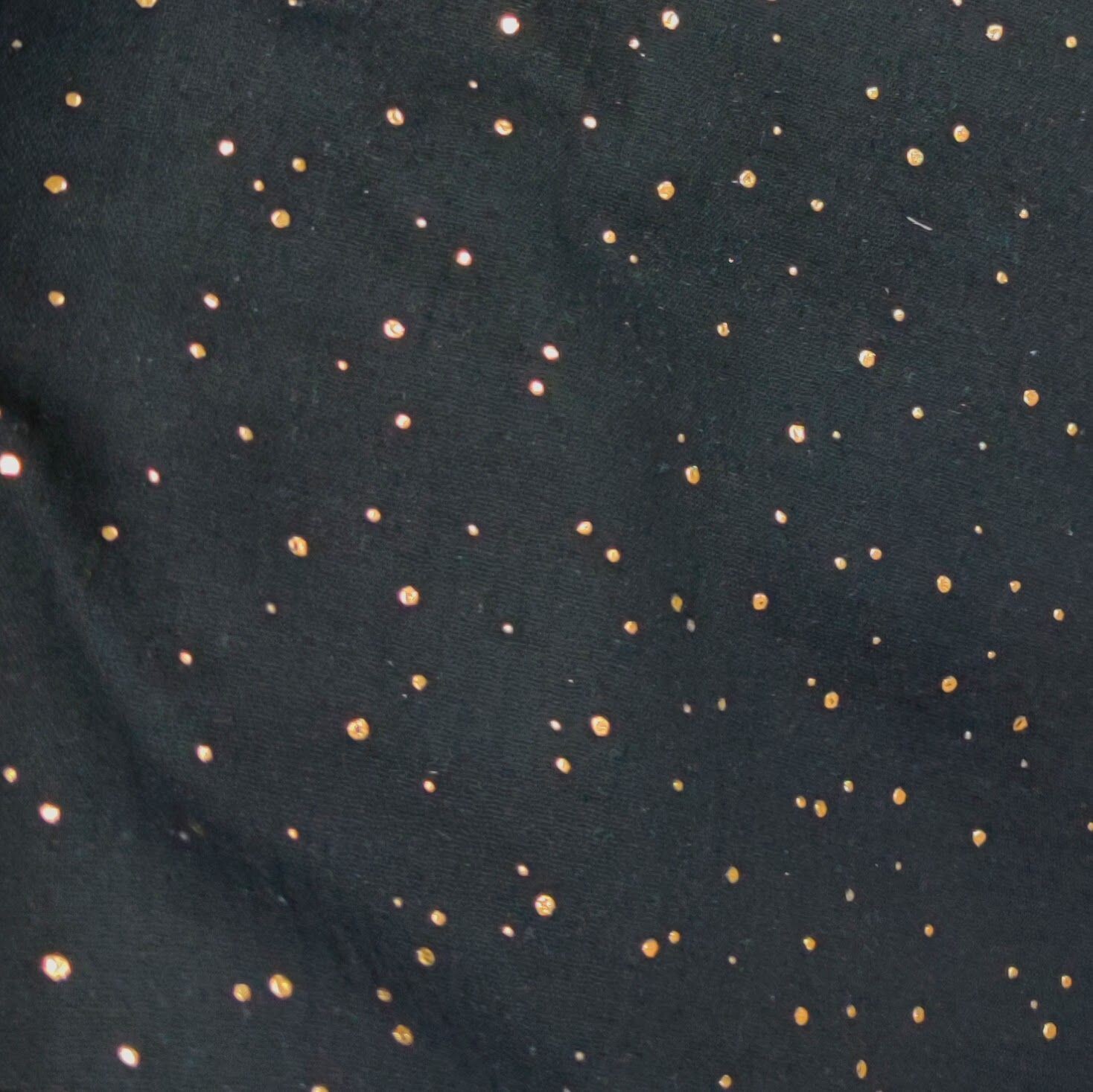 Halstuch - Musselin - Schwarz mit Goldpunkten - ca. 55x55 cm