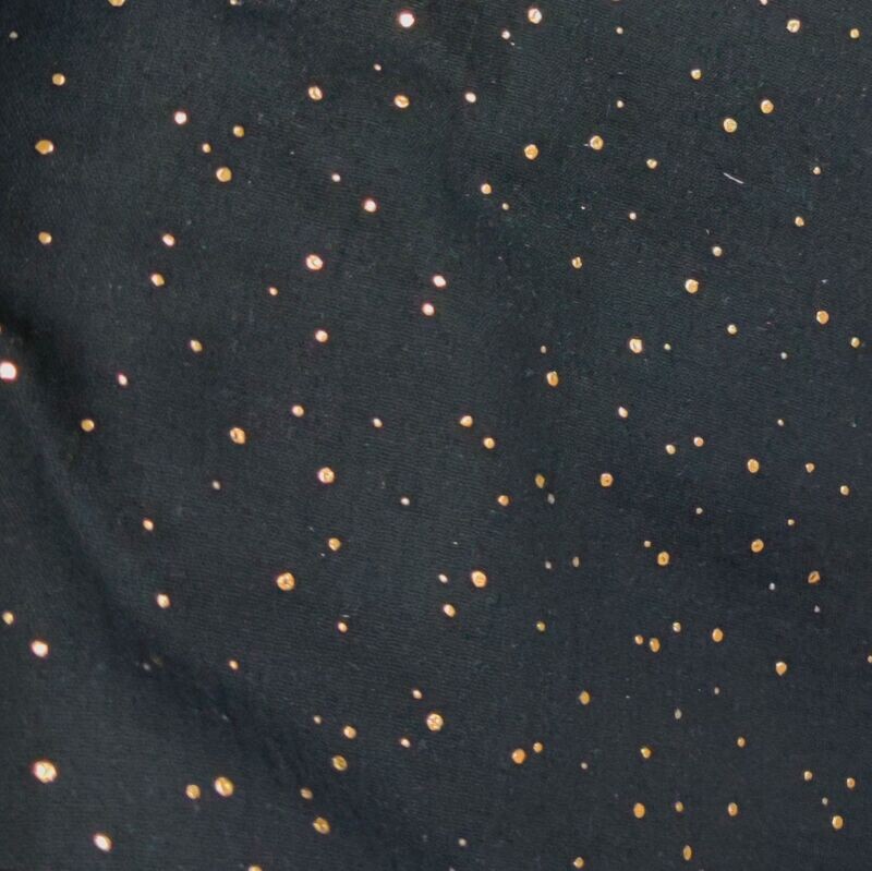 Halstuch - Musselin - Schwarz mit Goldpunkten - ca. 55x55 cm