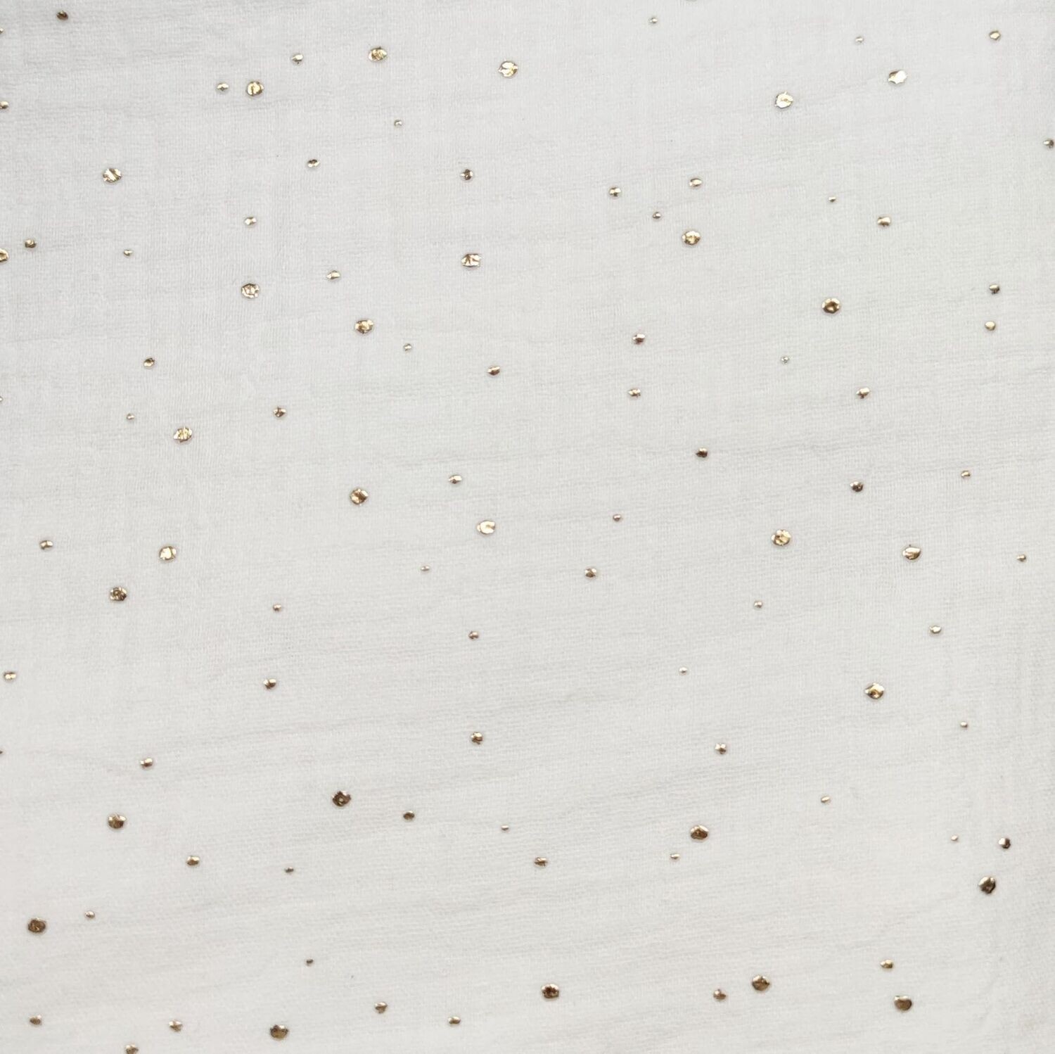Halstuch - Musselin - Weiß mit Goldpunkten - ca. 55x55 cm
