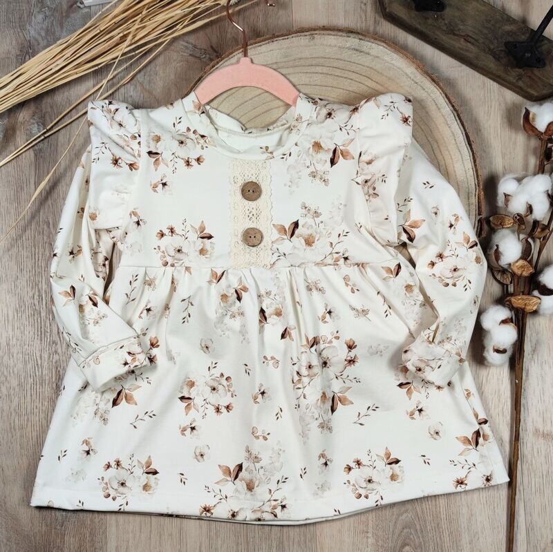 Tunika - Jasminblüten beige