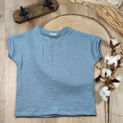 T-Shirt Musselin - Himmelsblau