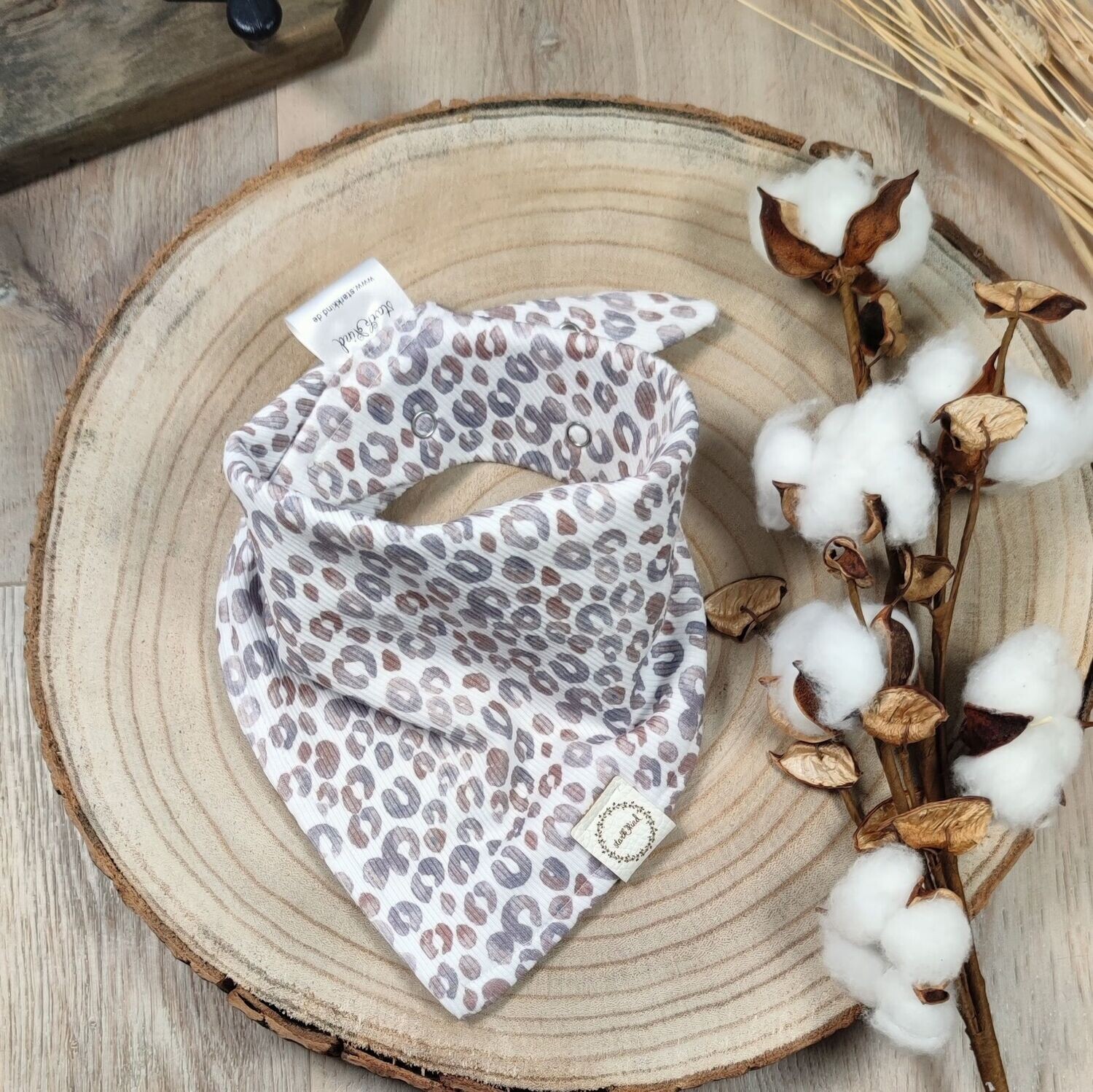 Halstuch mit Druckknöpfen - Rib Jersey - Leo - ca. 0 bis 1 Jahr