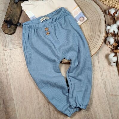Musselin Hose - Himmelsblau
