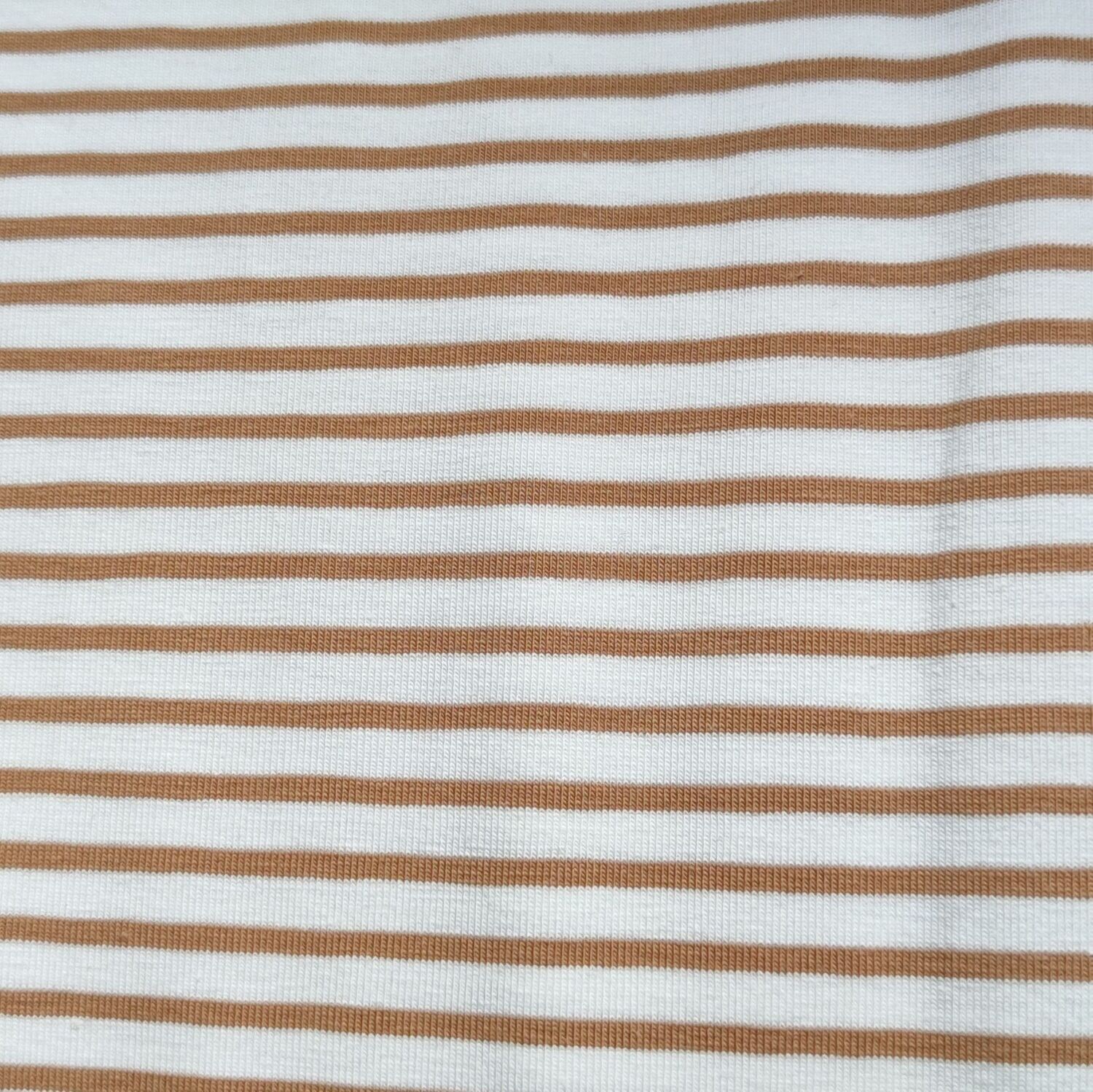 Longsleeve mit Volant - Streifen Karamell