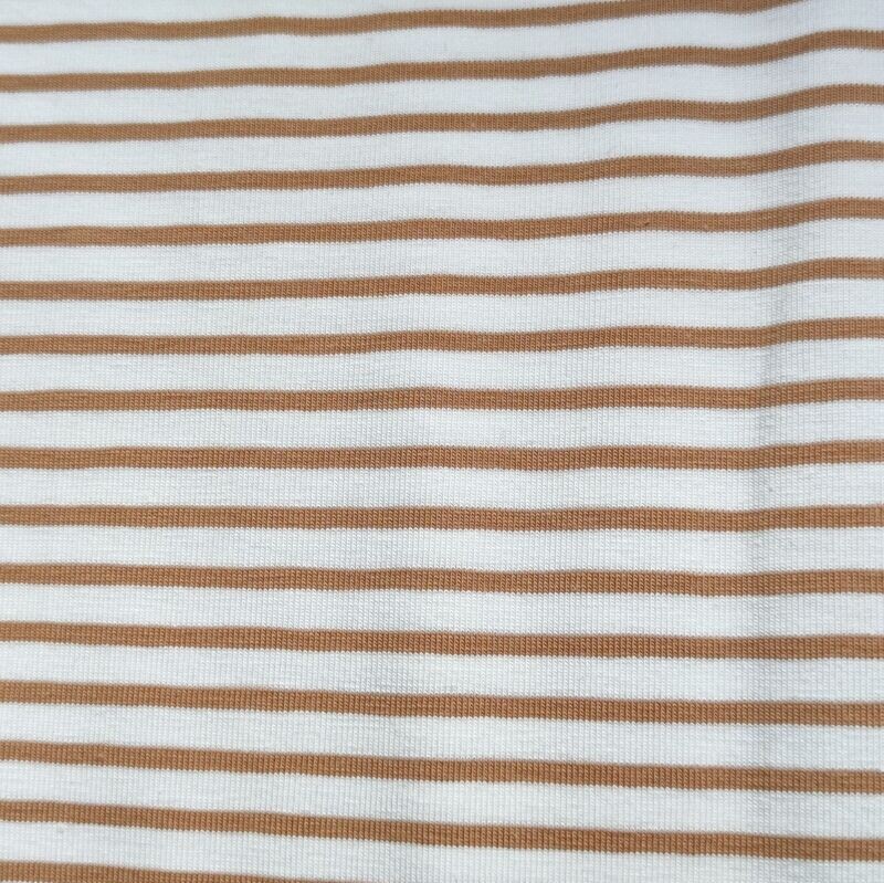 Longsleeve mit Volant - Streifen Karamell