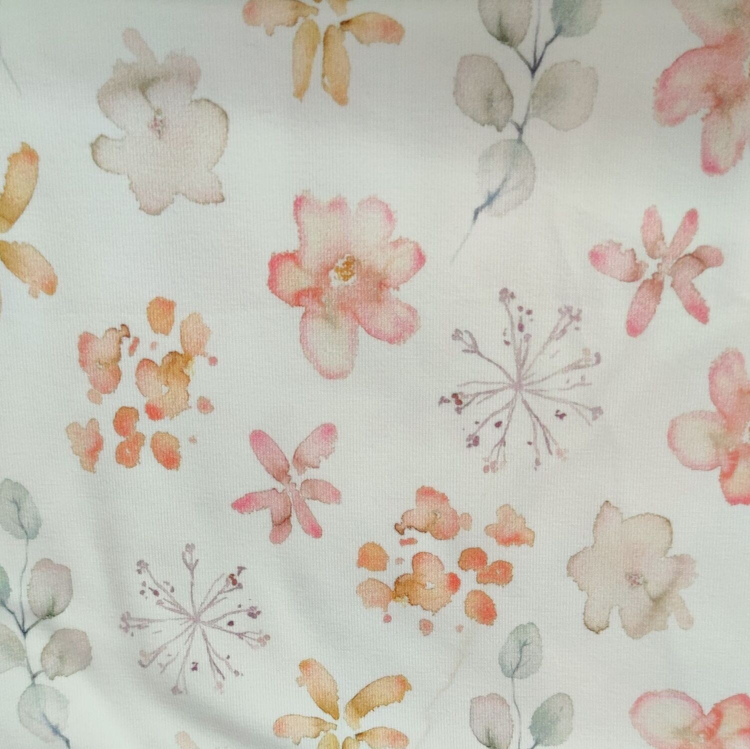 Kleid kurzärmelig - Zarte Aquarellblüten