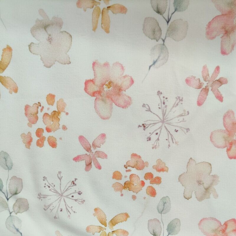 Kleid kurzärmelig - Zarte Aquarellblüten