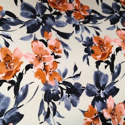 Rüschen T-Shirt - Aquarellblumen Koralle-Lila Rüschen T-Shirt - Aquarellblumen Koralle-Lila