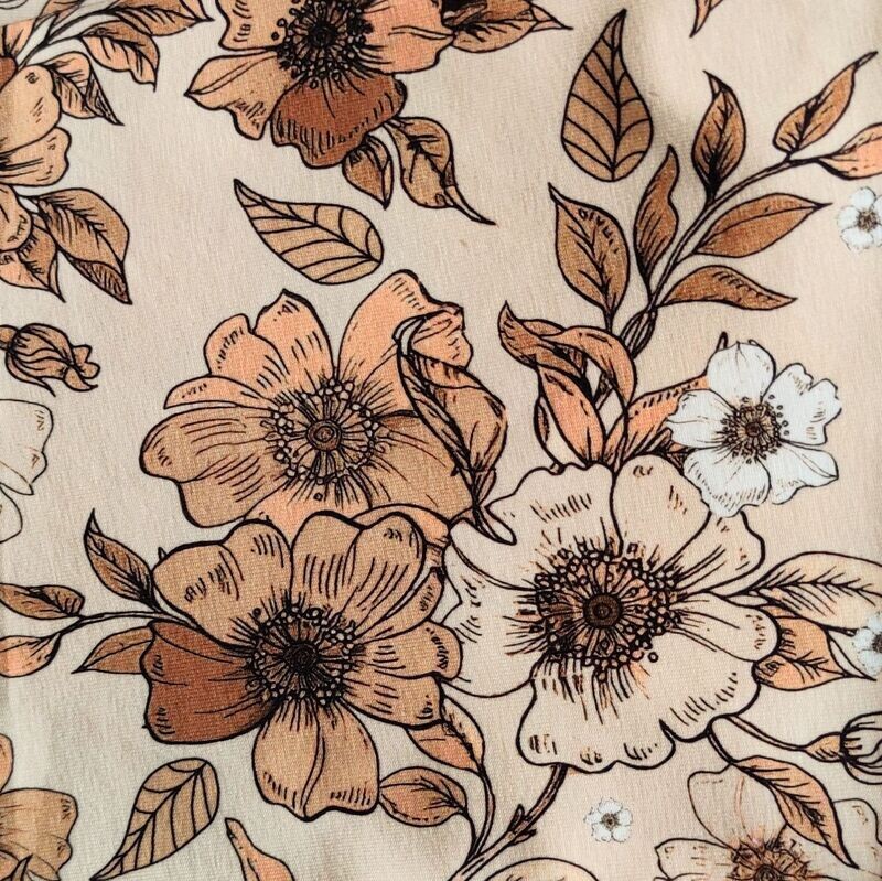 Rüschen T-Shirt - Retro Flowers