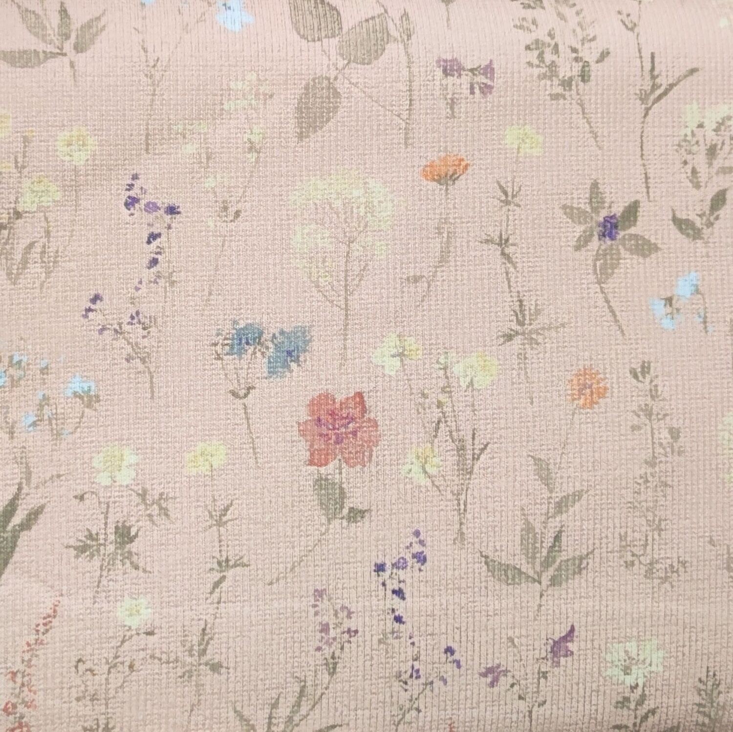 Rüschen T-Shirt - Rib Jersey Wild Flowers Peach