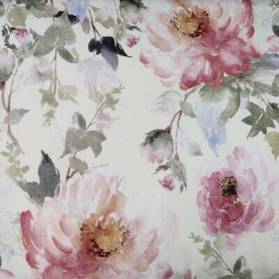 Rüschen T-Shirt - French Terry Aquarellblumen