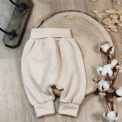 Mitwachshose Musselin - Hellbeige Mitwachshose Musselin - Hellbeige