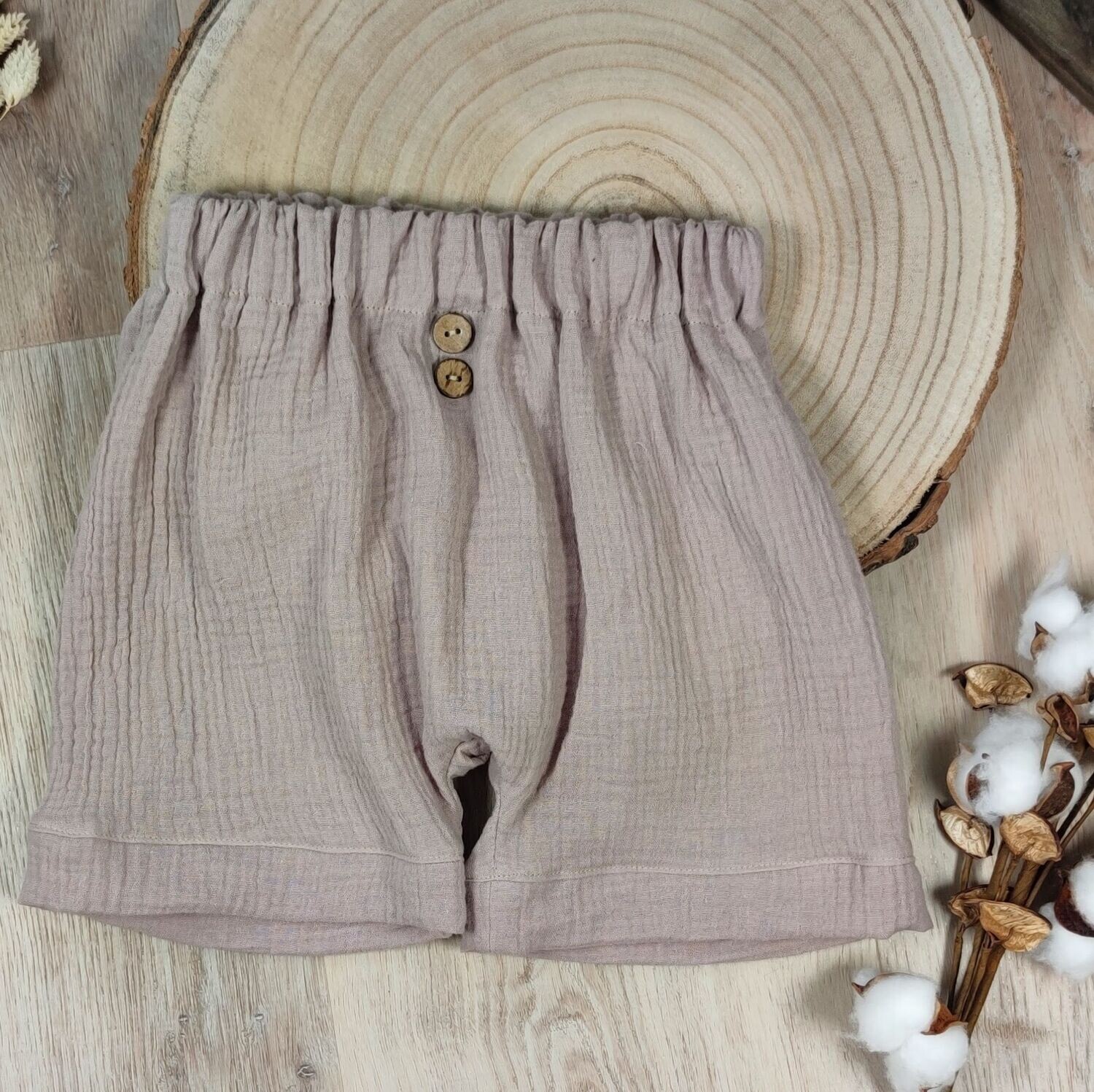 Musselin Shorts - Taupe