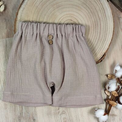 Musselin Shorts - Taupe