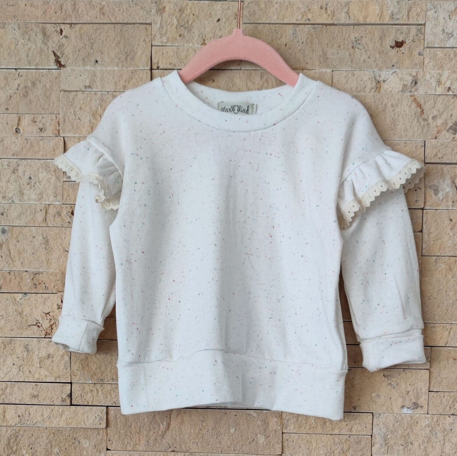 Konfetti Jersey Pullover mit Volant - Konfetti Bunt