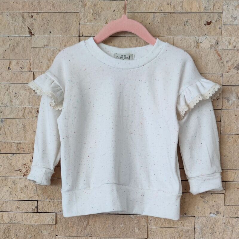Konfetti Jersey Pullover mit Volant - Konfetti Bunt