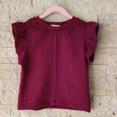 Rüschen Shirt Musselin - Berry